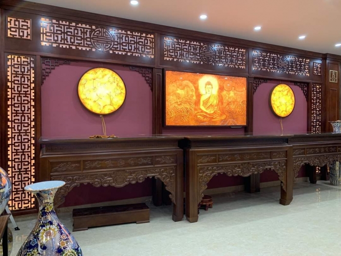 Mẫu phòng thờ 3 bàn thờ